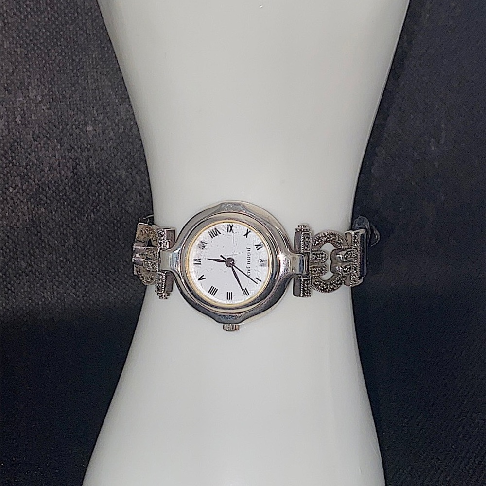 Judith Jack Sterling Silver Leather Watch